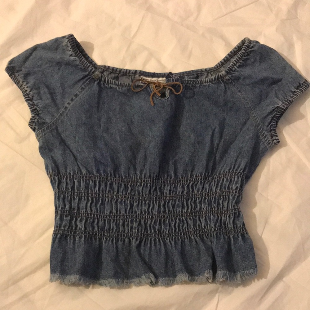 Denim off the shoulder top